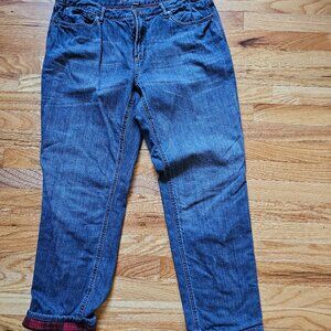 Eddie Bauer Flannel Lined Jeans Boyfriend 16
